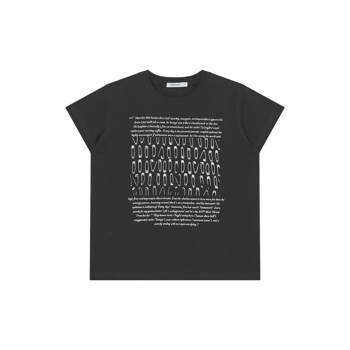 FUNKYFUN Pin Slogan Old Sense Printing Tee