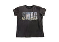 No E Mosen Letter Print Front Shoulder Short Tee