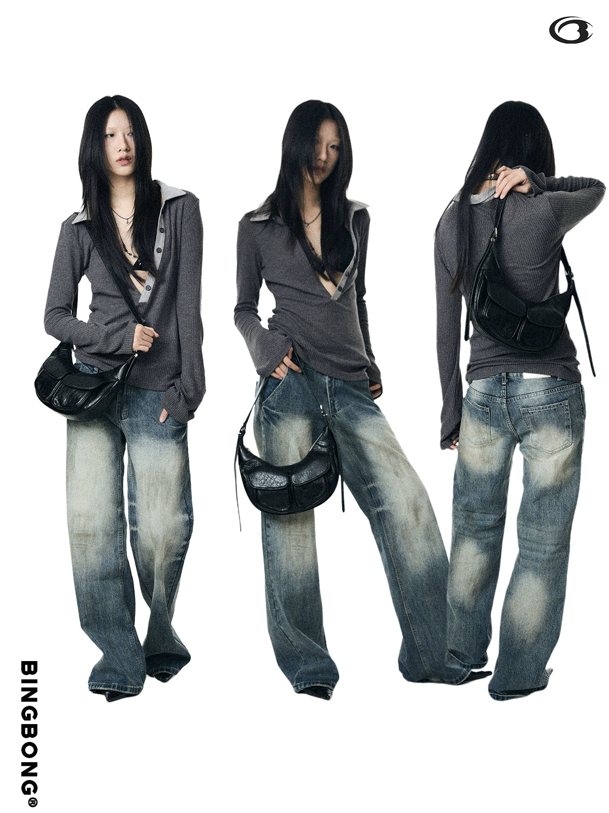 BINGBONG Vintage Locomotive Wind Pleated Shoulder Underarm Bag