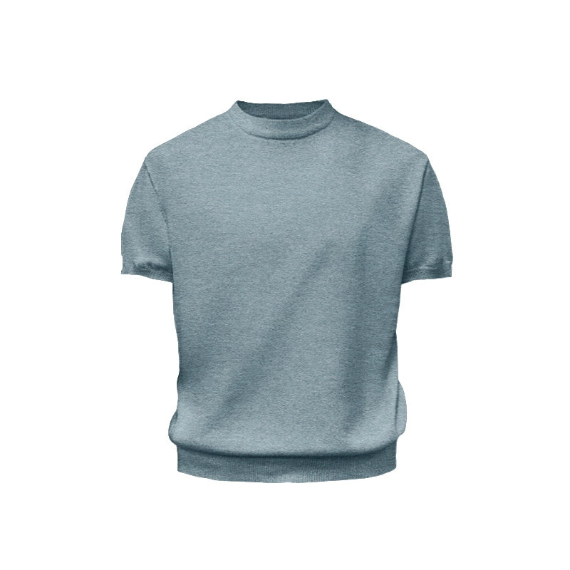 WANNA LAB Stretch-knit Sweater Front-shoulder Tee