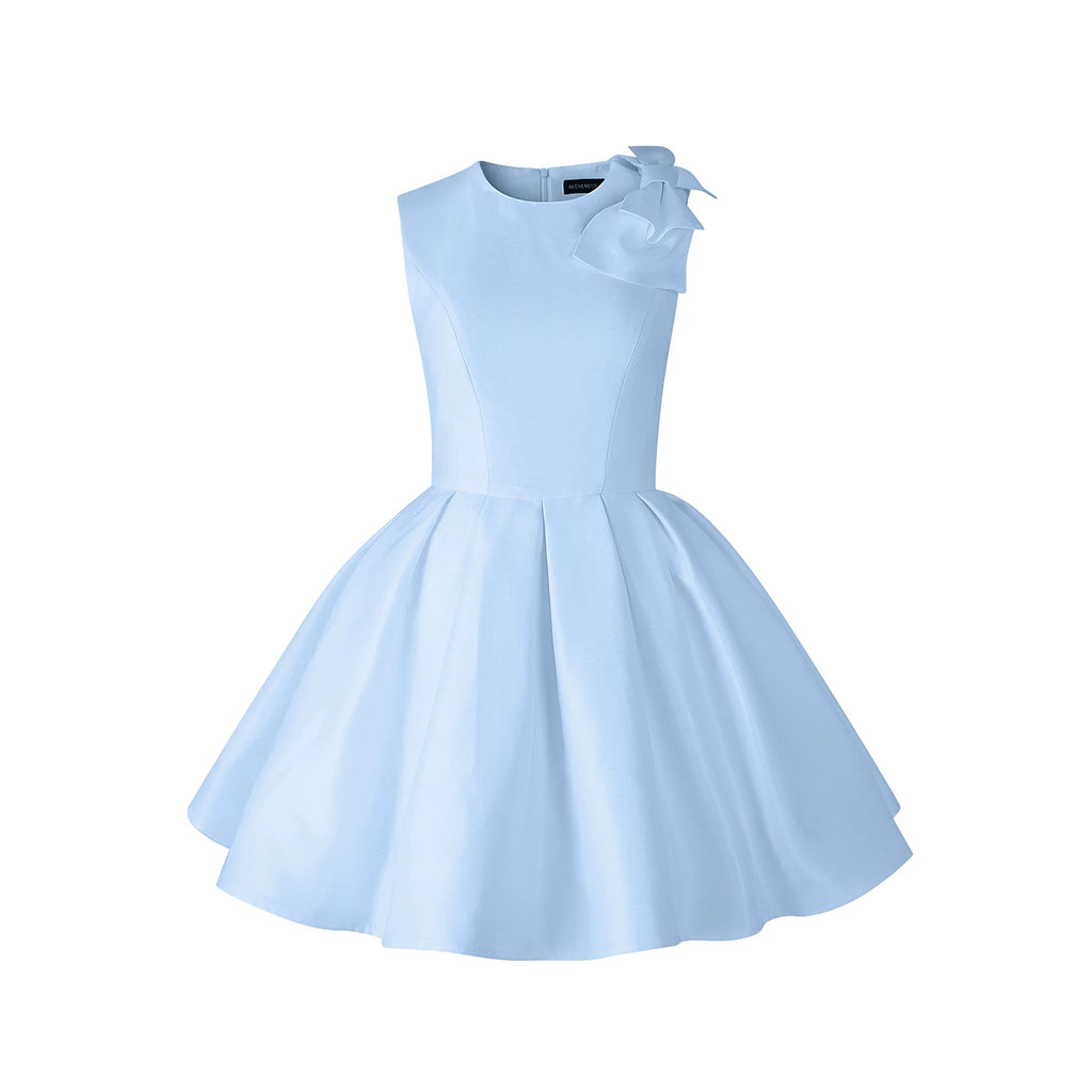Avenement Waist Bow Crew Neck Vest Skirt