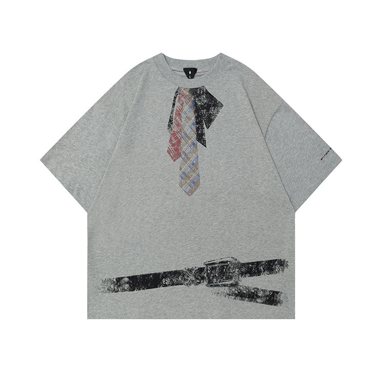 #OVDY TIE double yarn 230G Solona loose shoulder short sleeve Tee