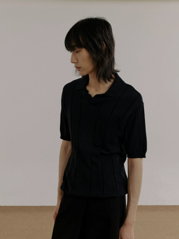 COLN Knitted Short-sleeved Polo Shirt