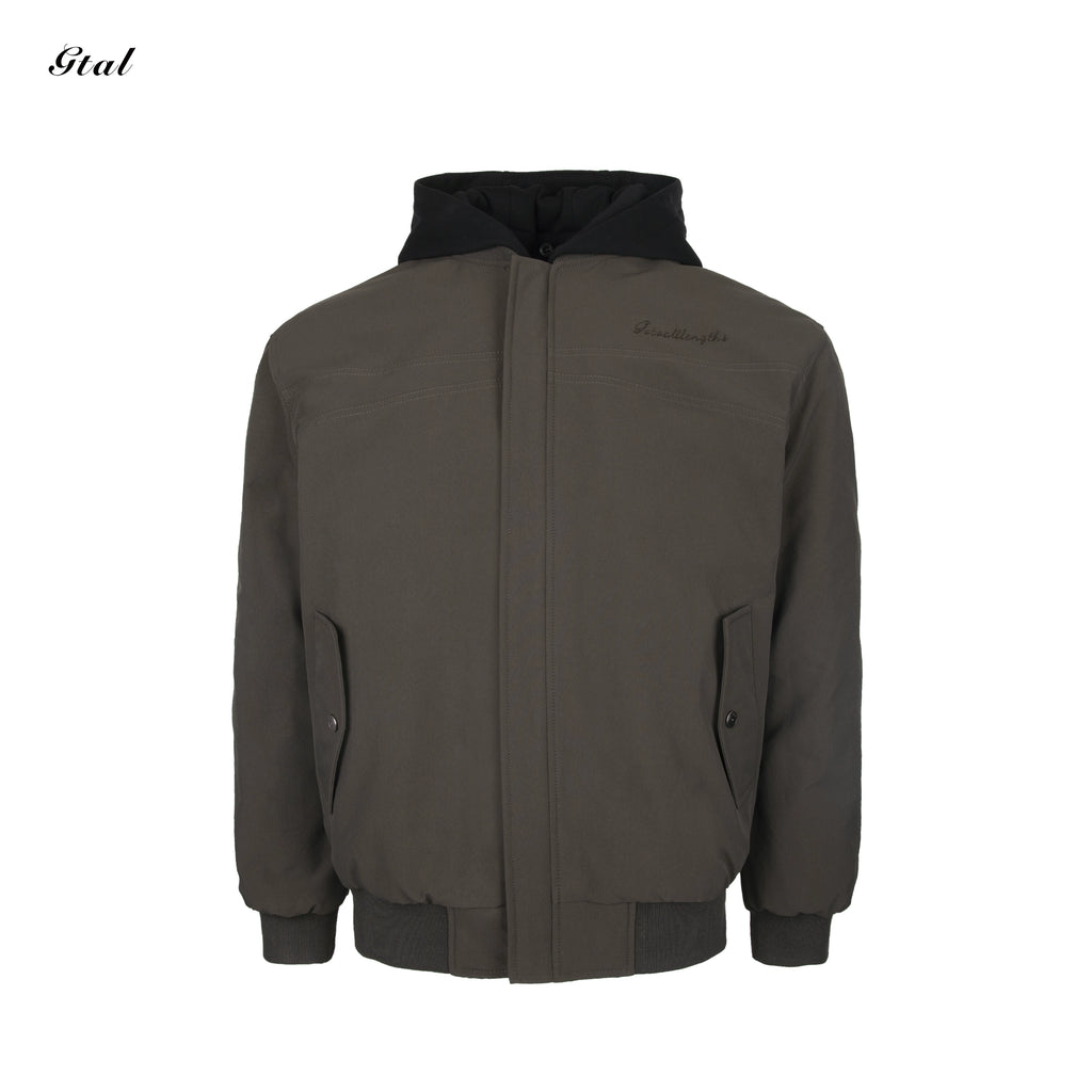 GTAL Fake Two-piece Hooded Removable Embroidered Padded Jacket