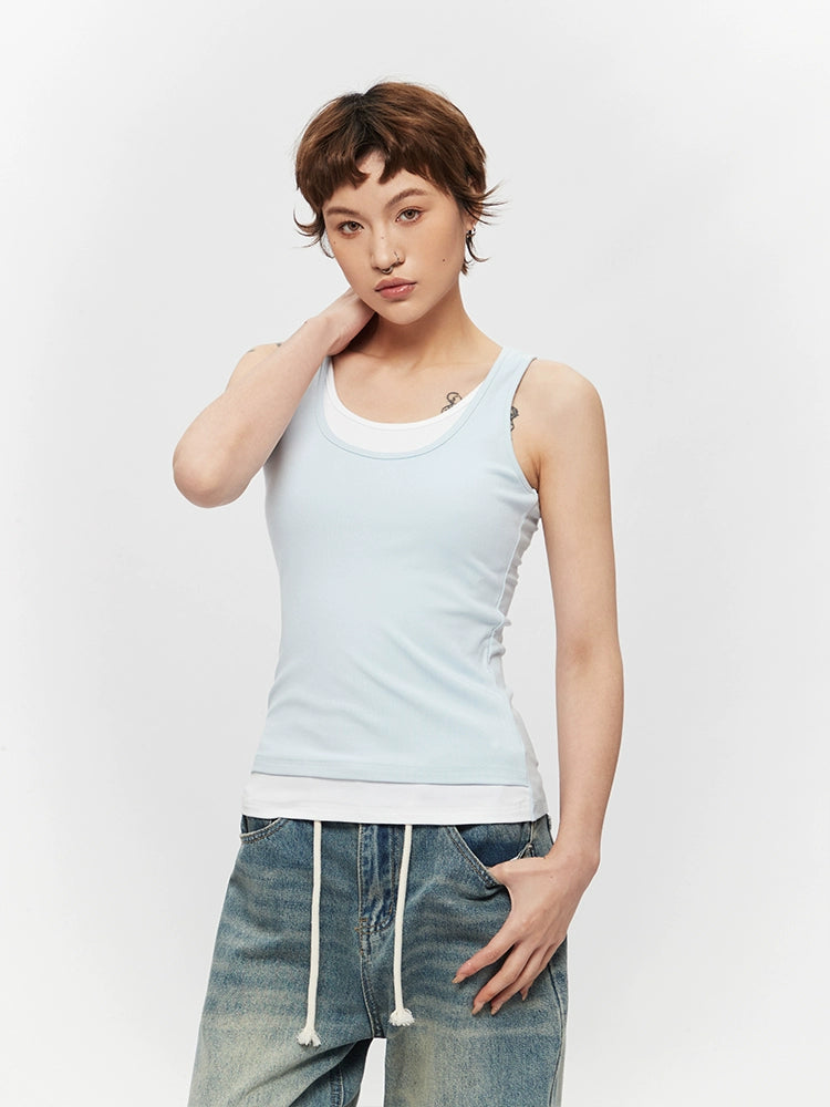 AIRHOOD Fake Two-piece Sling I-shaped Vest
