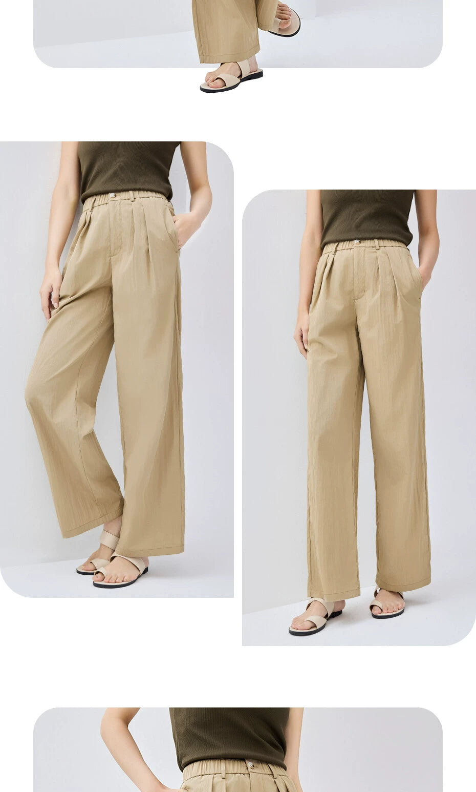 Giordano Pleated High-waisted Loose and Lazy Trousers
