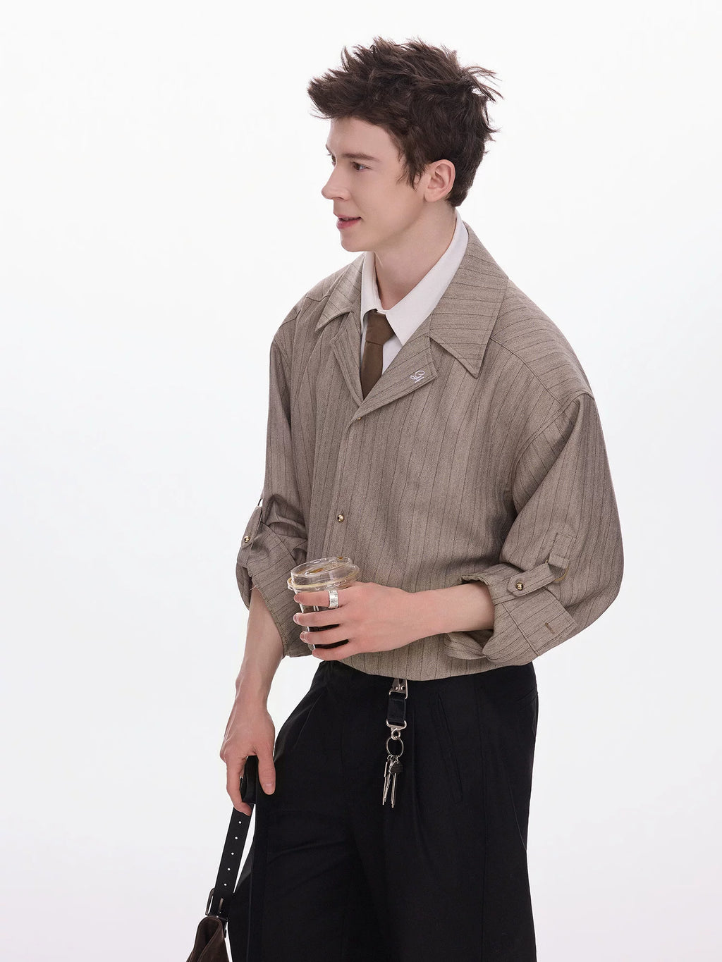 CHOR Minimalist Striped Fake Two-piece Shirt