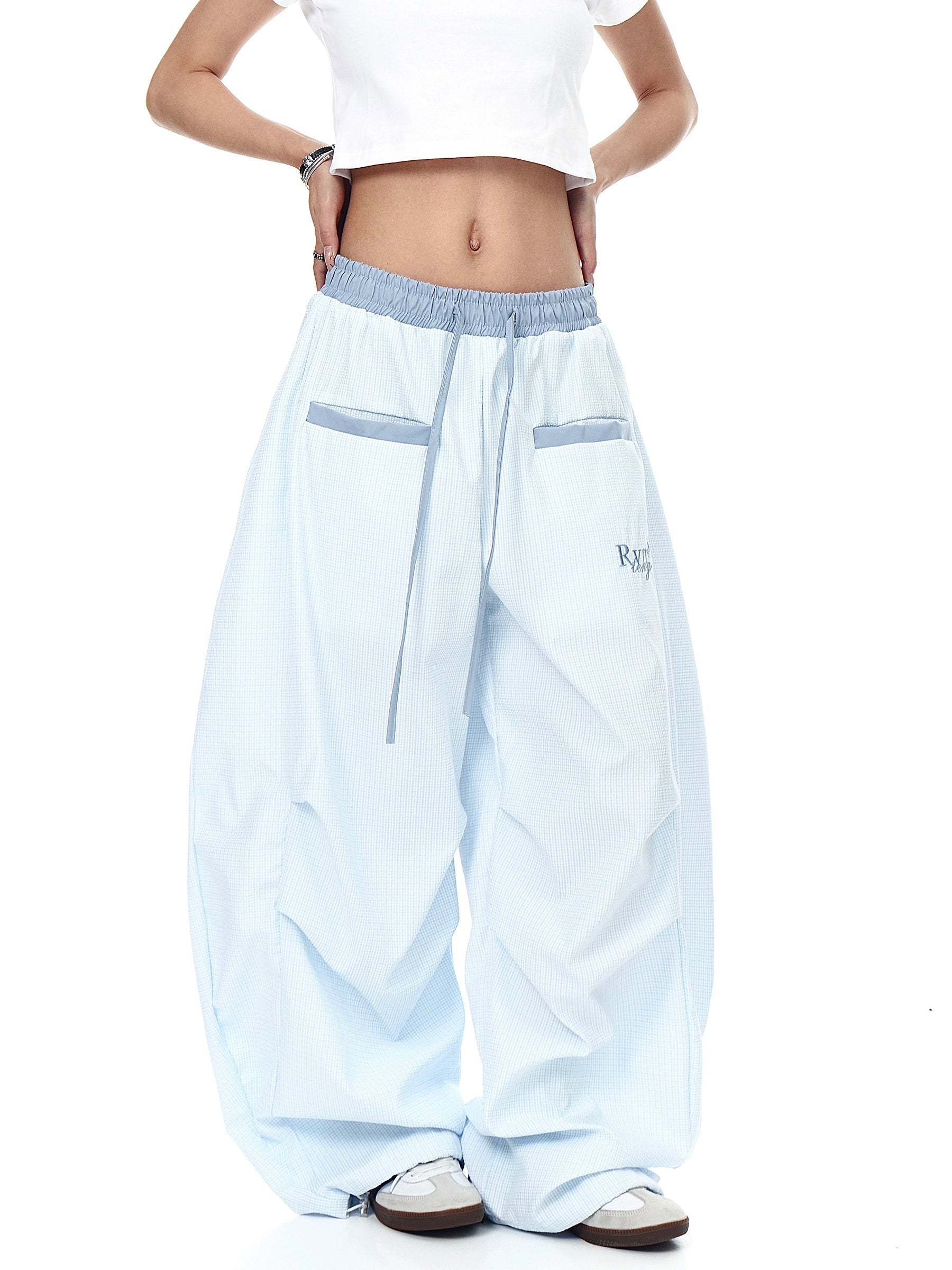 BLACKLISTS Contrast Striped Pleated Wide-leg Scimitar Pants