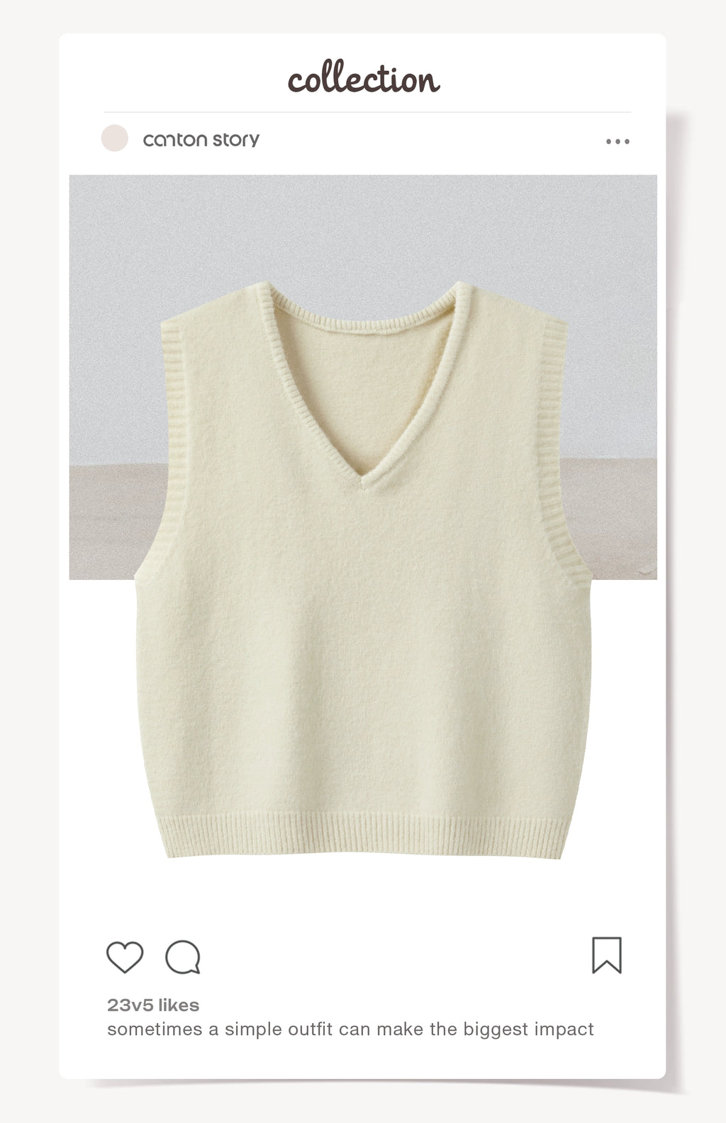 Cantonstory Vintage V-Neck Knitted Vest