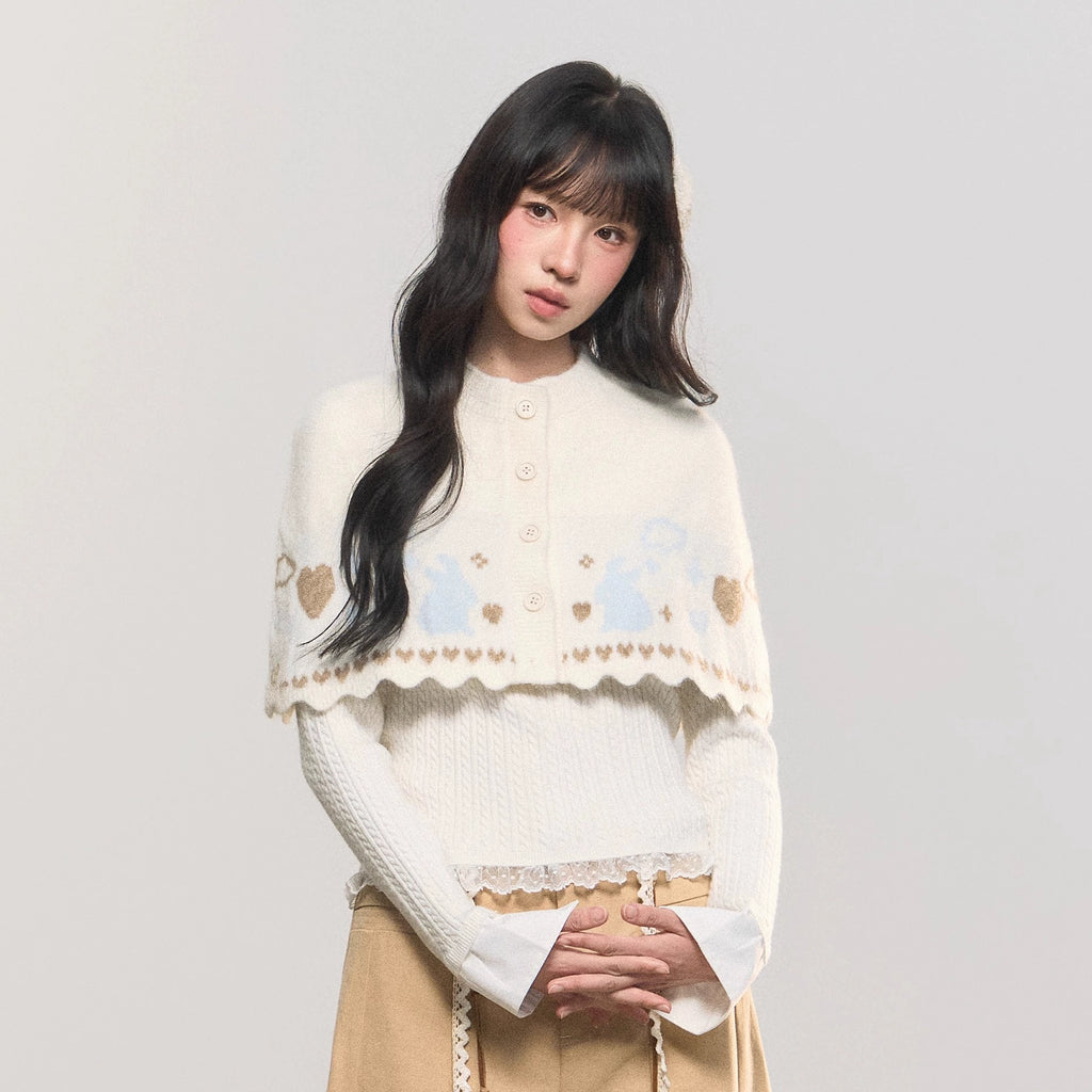 Umoumo Sweet and Gentle Knitted Cape Sweater
