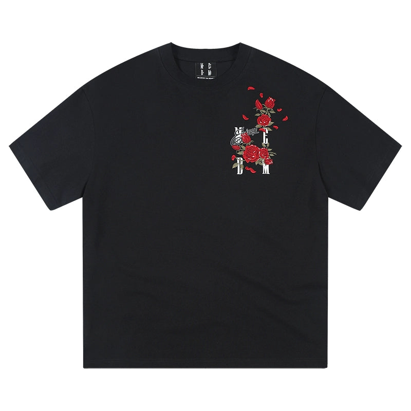 MEDM Rose Embroidery Casual Tee