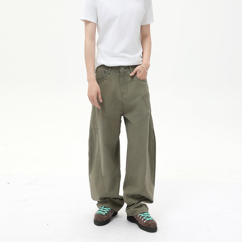 MTLCLOTHES Splicing Tooling Scimitar Washed Jeans