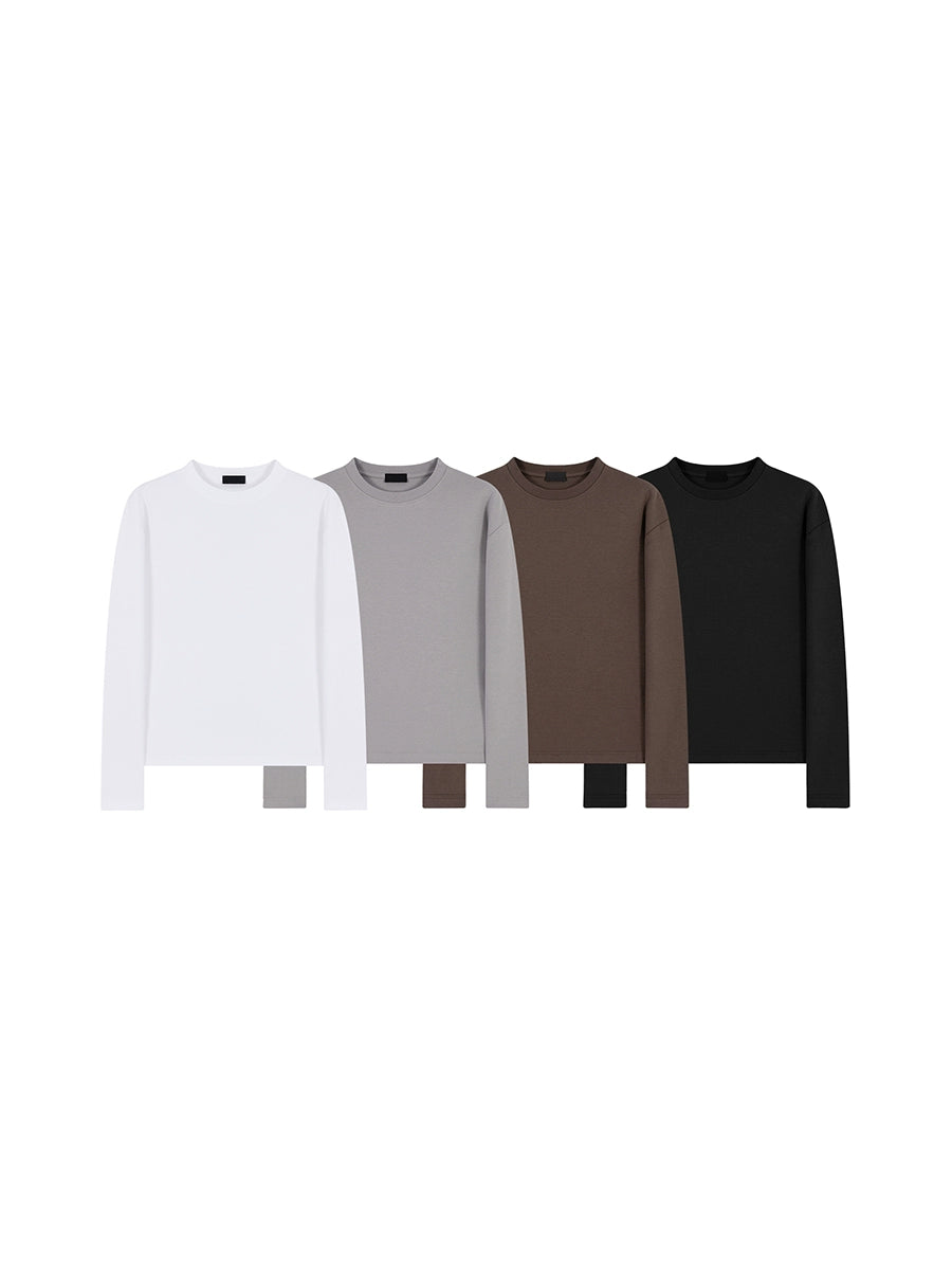 PLUS NO LOGO Simple Casual Round Neck Long Sleeve