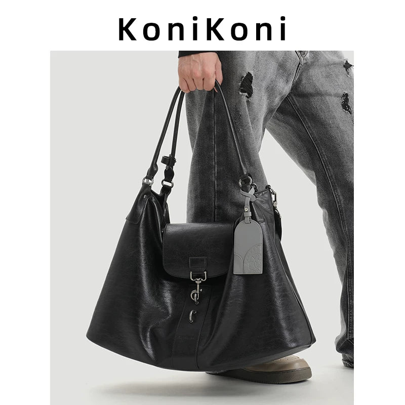 KoniKoni Leather Large Capacity Tote Bag