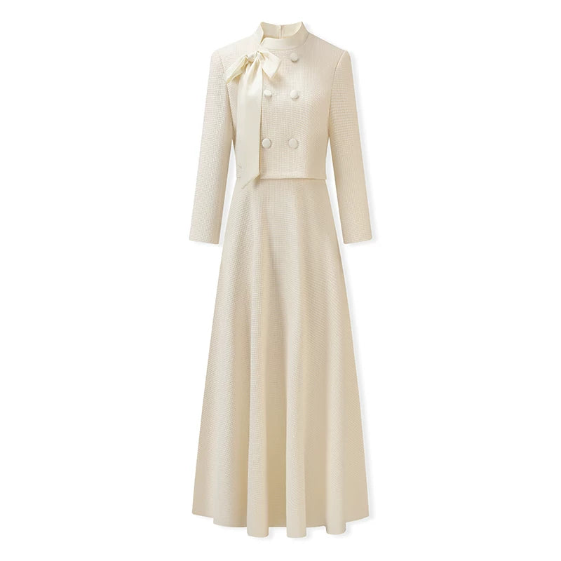 ZIHE Bow Temperament Waist Dress