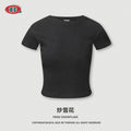BE WOMEN'S Slim Fit Round Neck Bottoming Right Shoulder Tee