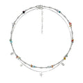 MASW Gravel Double Stacked Detachable Star Pendant Necklace