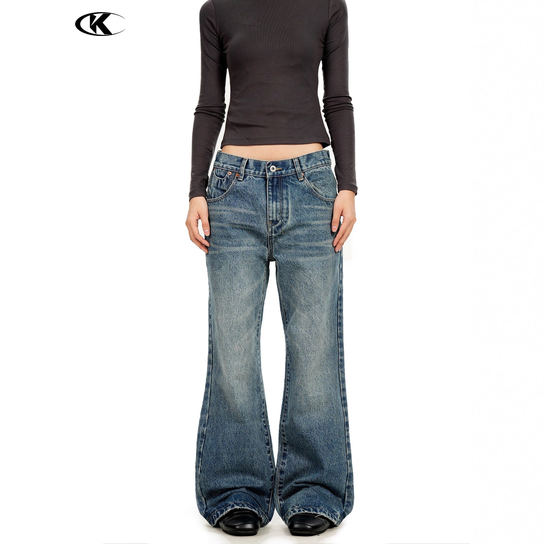 11KN Retro Micro-pull Three-dimensional Slim-fitting and Thin Casual Pants