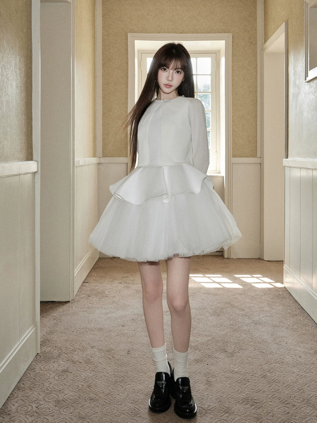 Avenement Stitching Mesh Dress