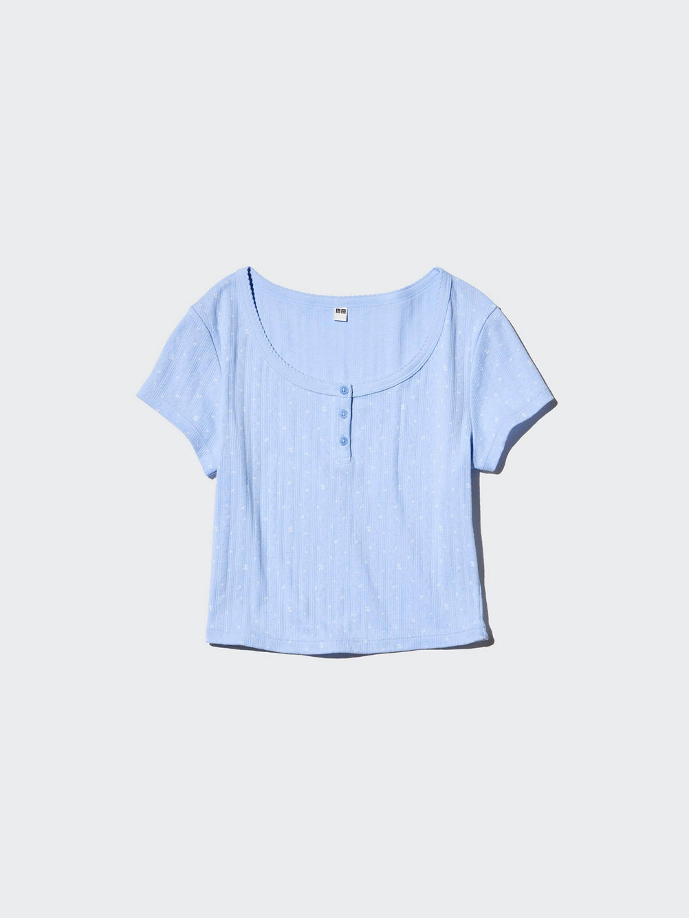 Uniqlo Ribbed Henry Collar Printed Babes Tee