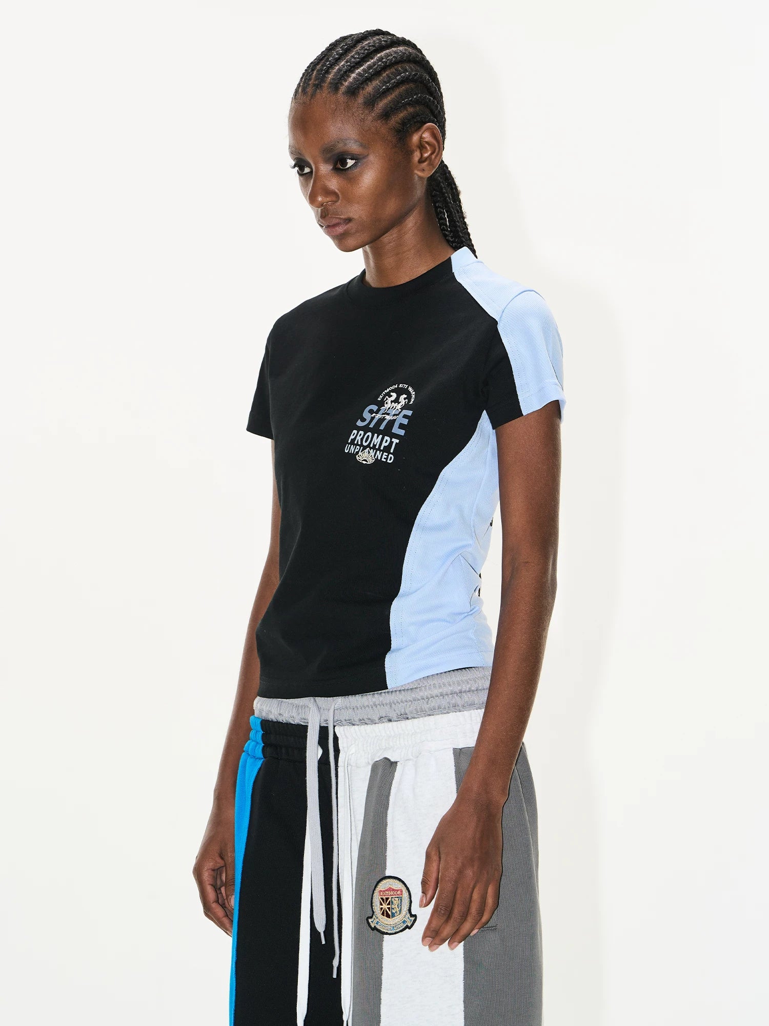 BLINDNOPLAN Rough Contrast Splicing Sports Tee