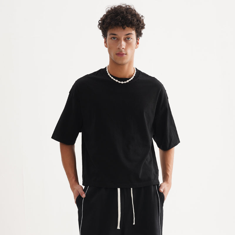 FIVE MEN heavy cotton Distressed Boxy Tee