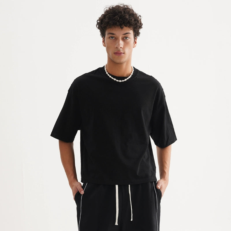 FIVE MEN heavy cotton Distressed Boxy Tee