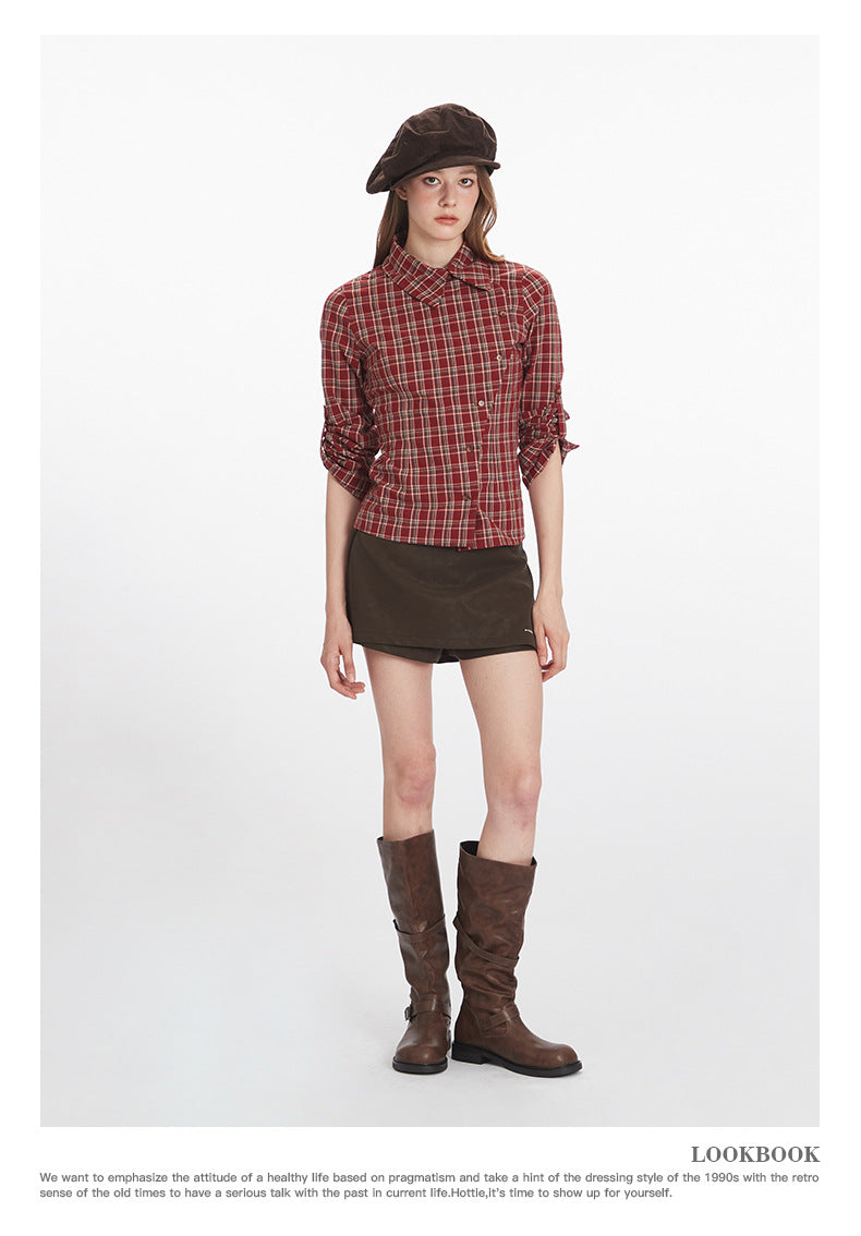 Nariele Vintage Plaid Long Sleeve Shirt