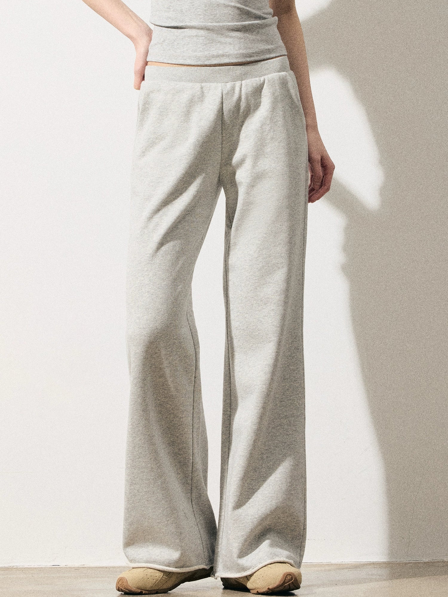 RPB BRAND Casual Hem Destroy Low-rise Slim Straight-leg Pants