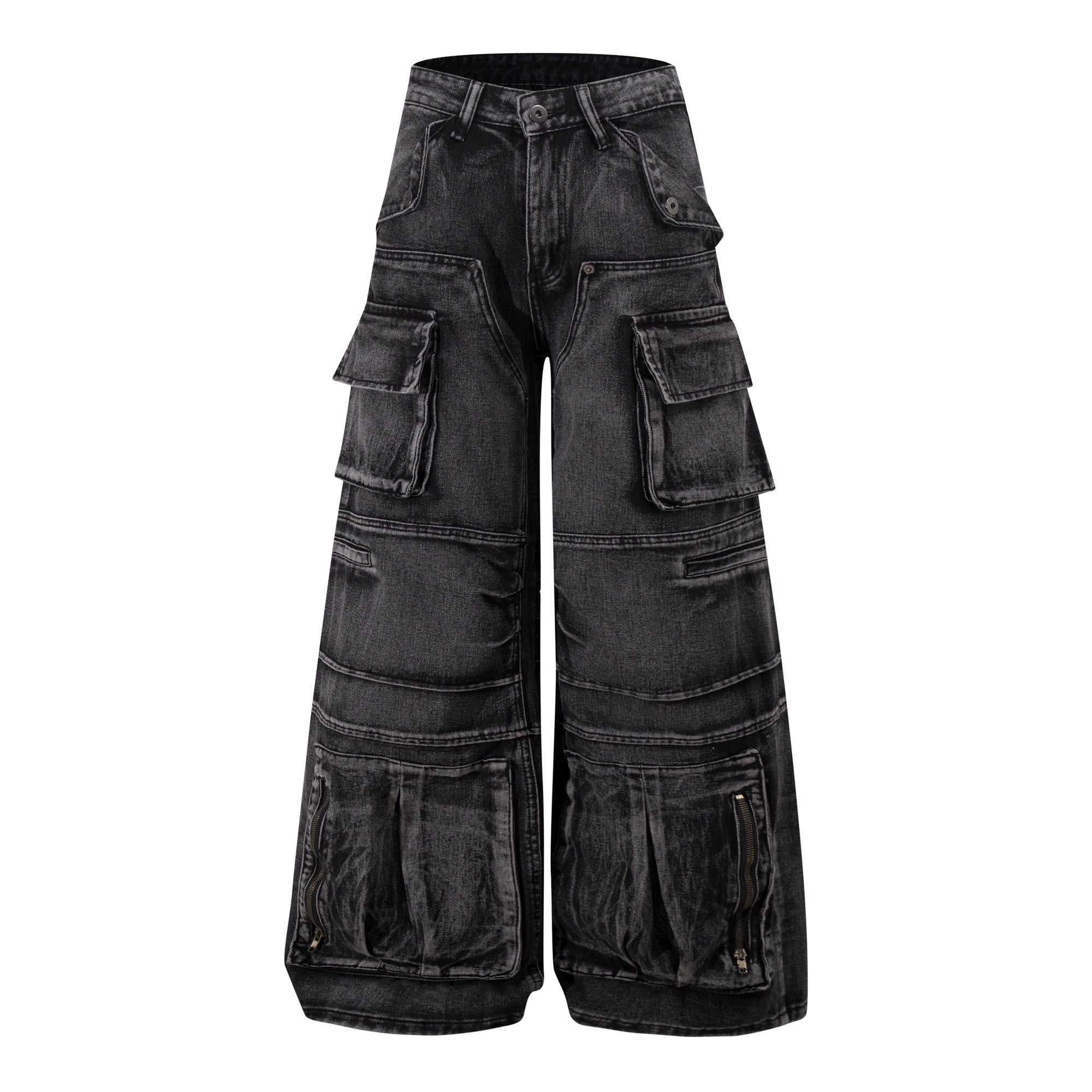 BLACKLISTS Deconstructed Multi-pocket Tooling Jeans