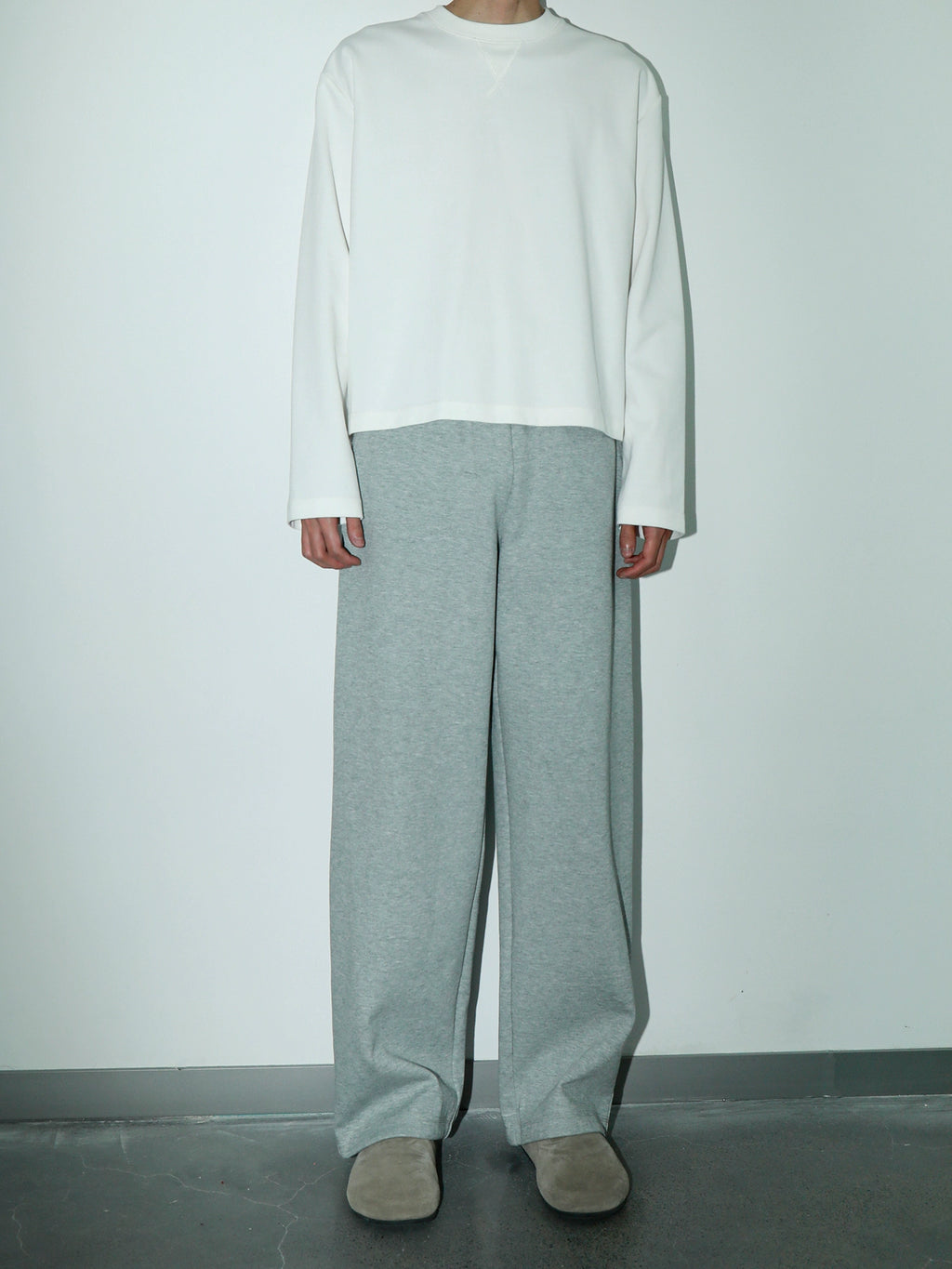 PLUS NO LOGO Casual Bamboo Pattern Round Neck Long Sleeve