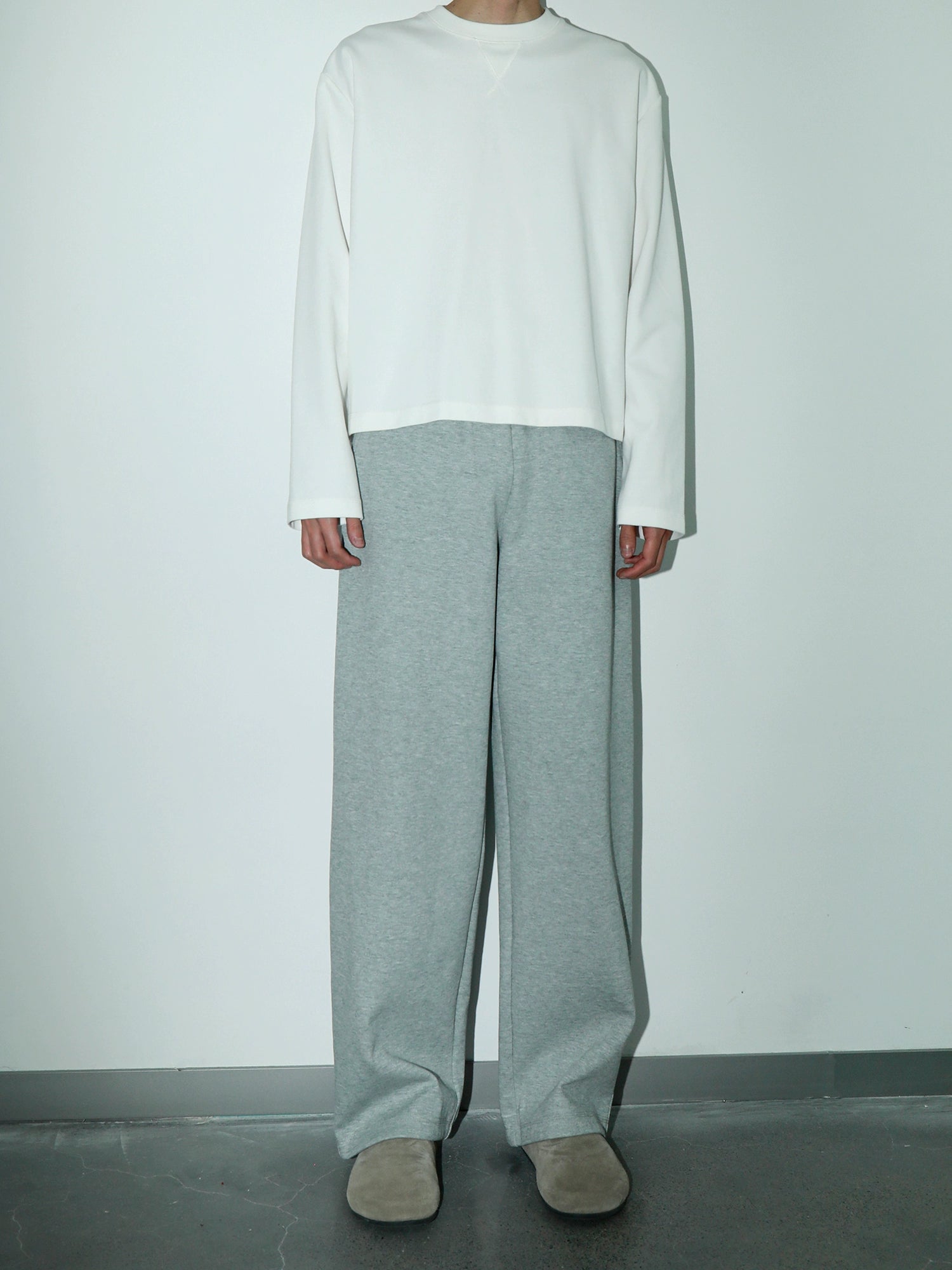 PLUS NO LOGO Casual Bamboo Pattern Round Neck Long Sleeve