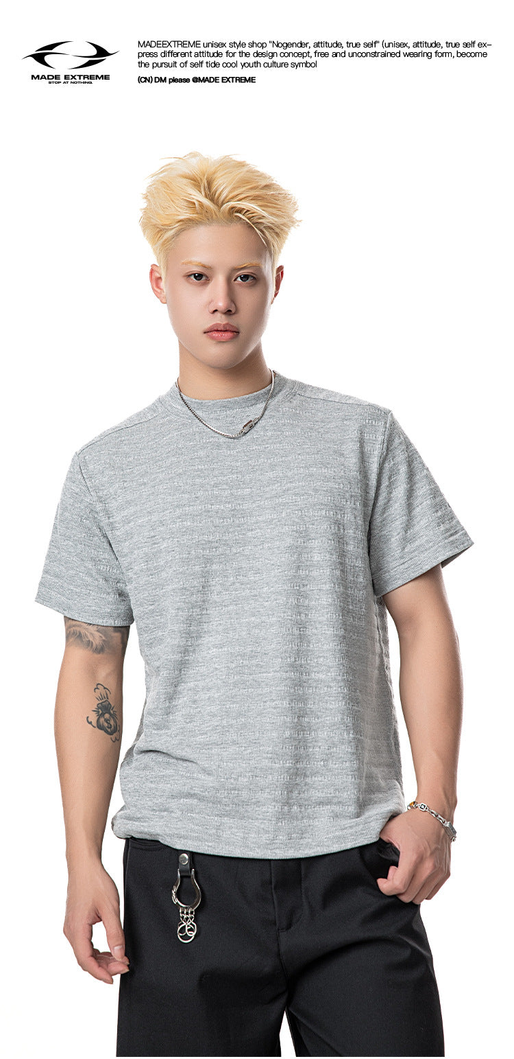 ”Clearance"MADEEXTREME static luxury blend jacquard crew neck tee