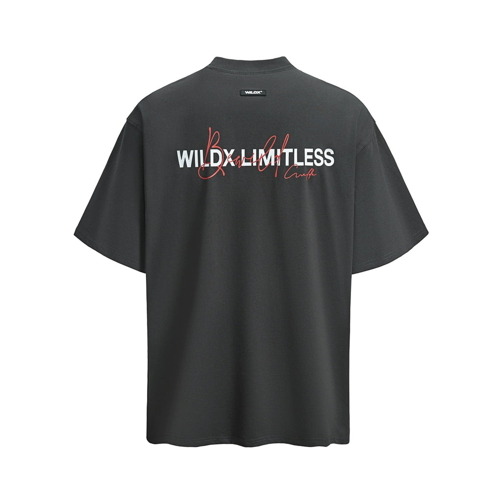 WildX Handwritten Vintage Letter Small Neckline Tee