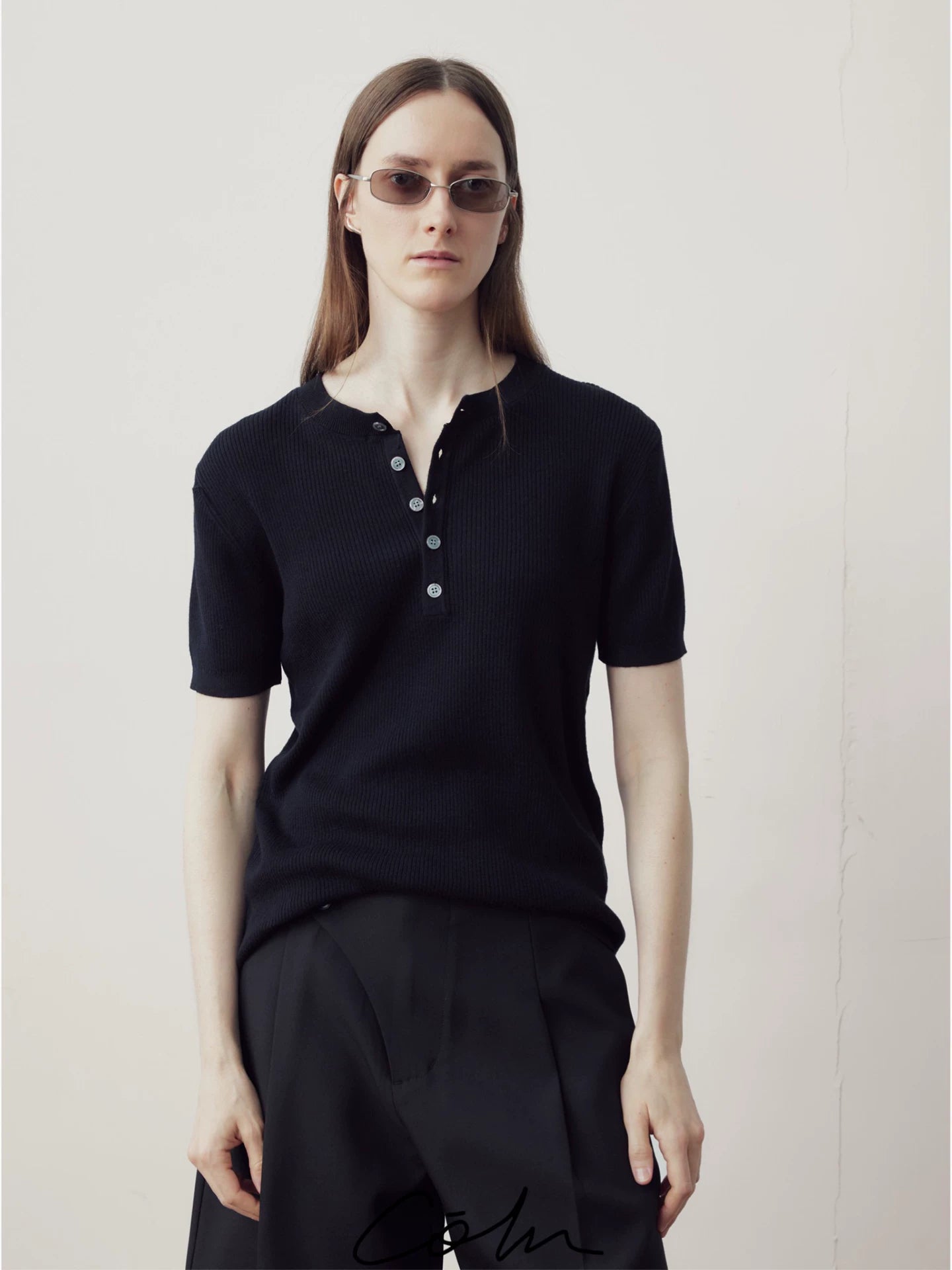 COLN Henry Collar Versatile Knitted Tee