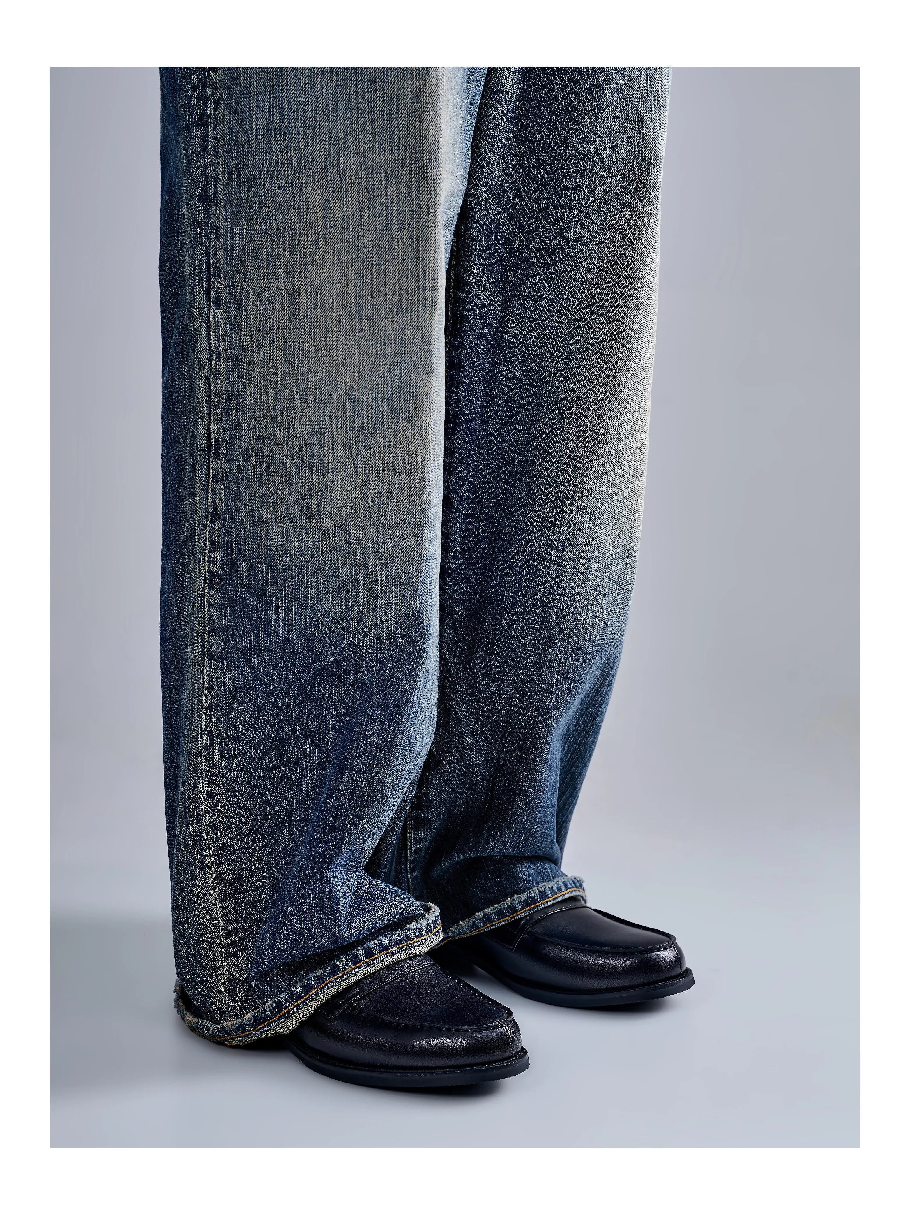 TERRAKOO One-pedal Cowhide Derby Leather Shoes Loafers