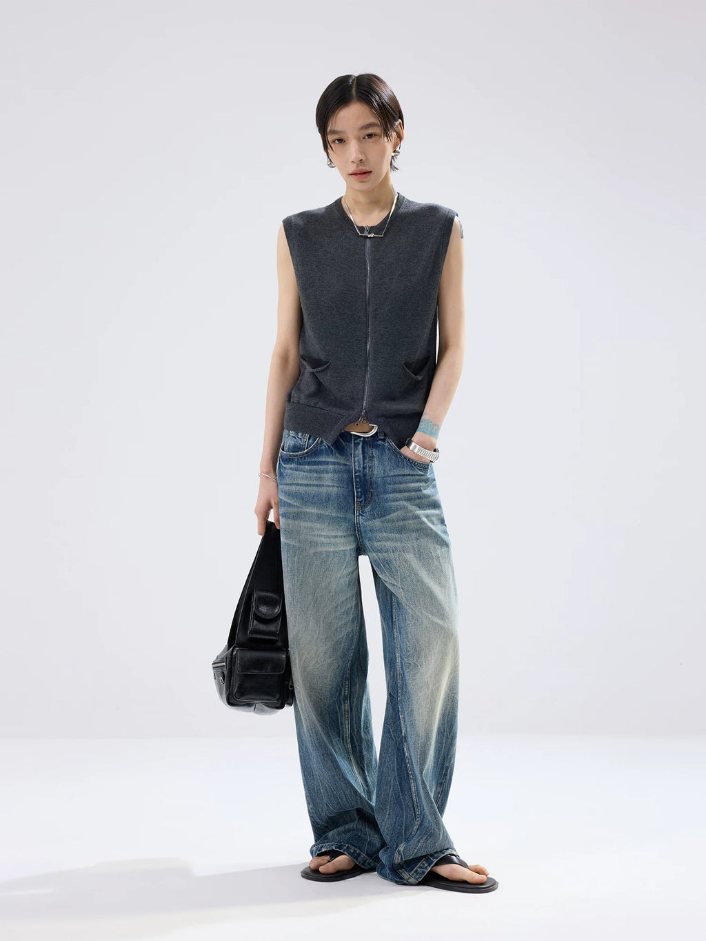 Sameuoo Embroidered Casual Woolen Vest