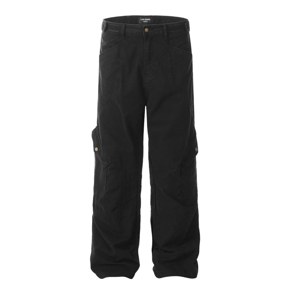 11KN Large Pocket Retro Straight Casual Trousers