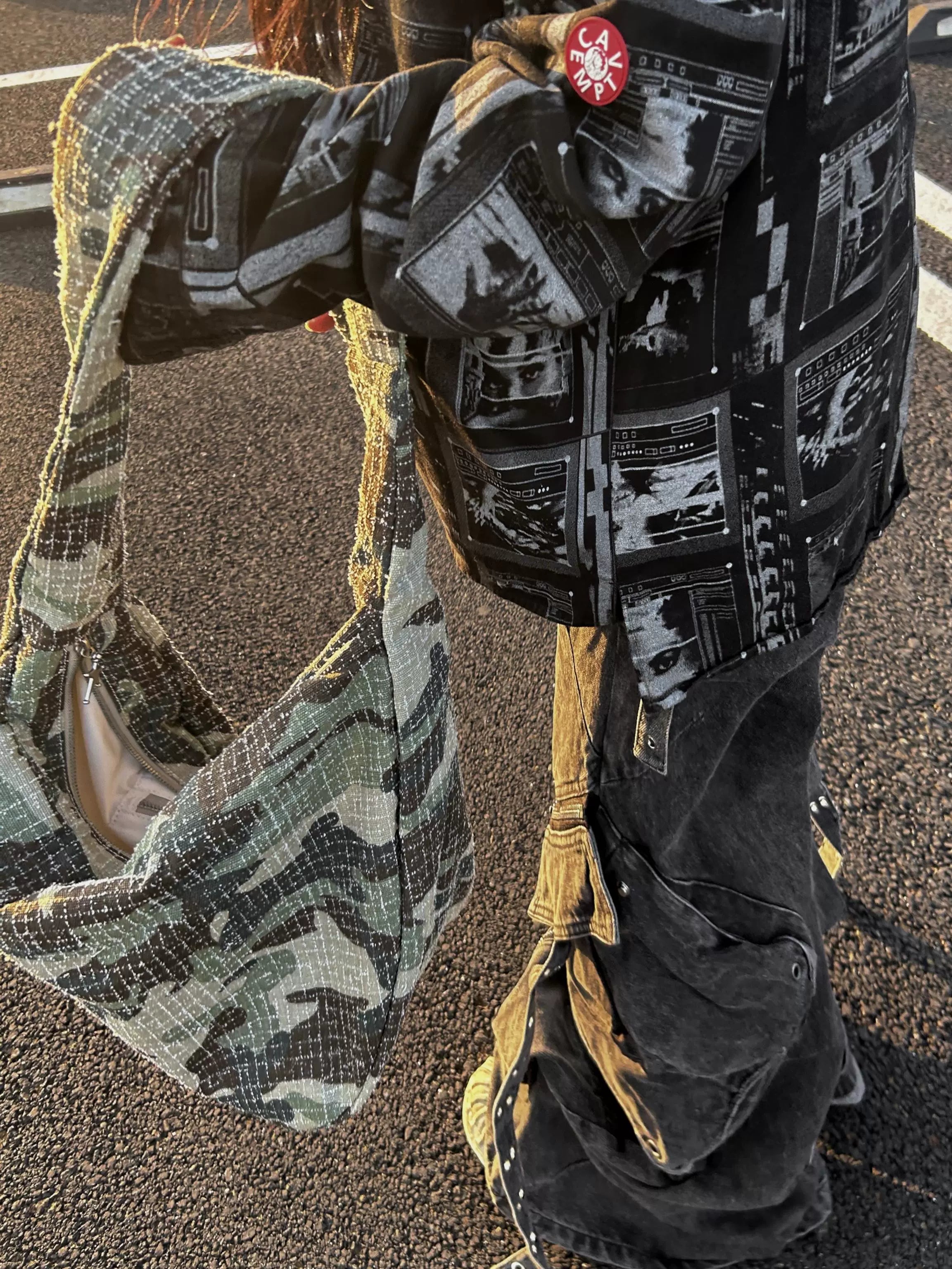 CENSMADE Stray Bag Water Drop Type Casual Camouflage Canvas