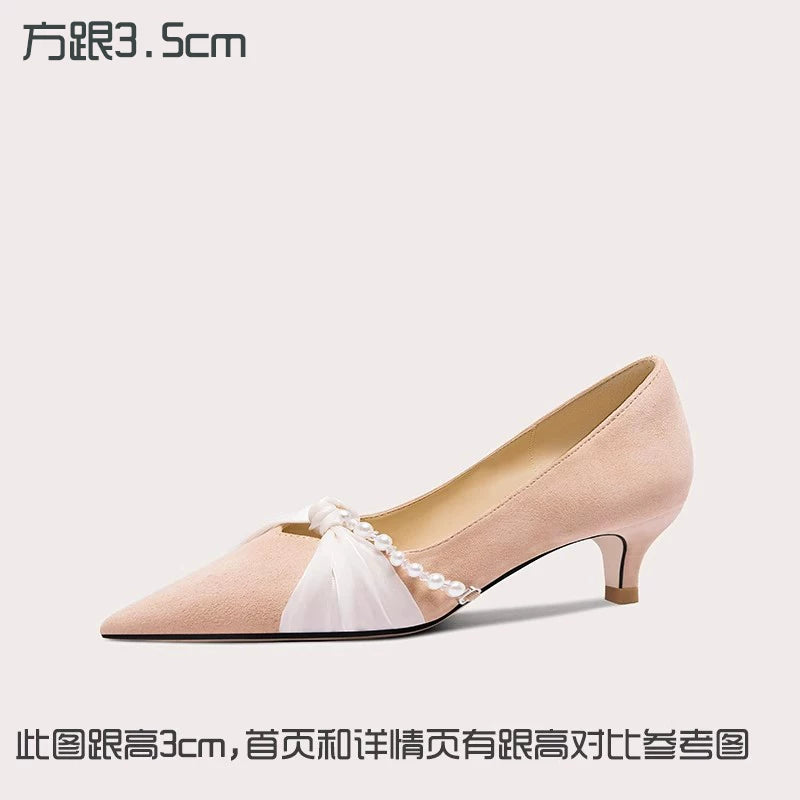 Lily Wei Pearl Bow Heels