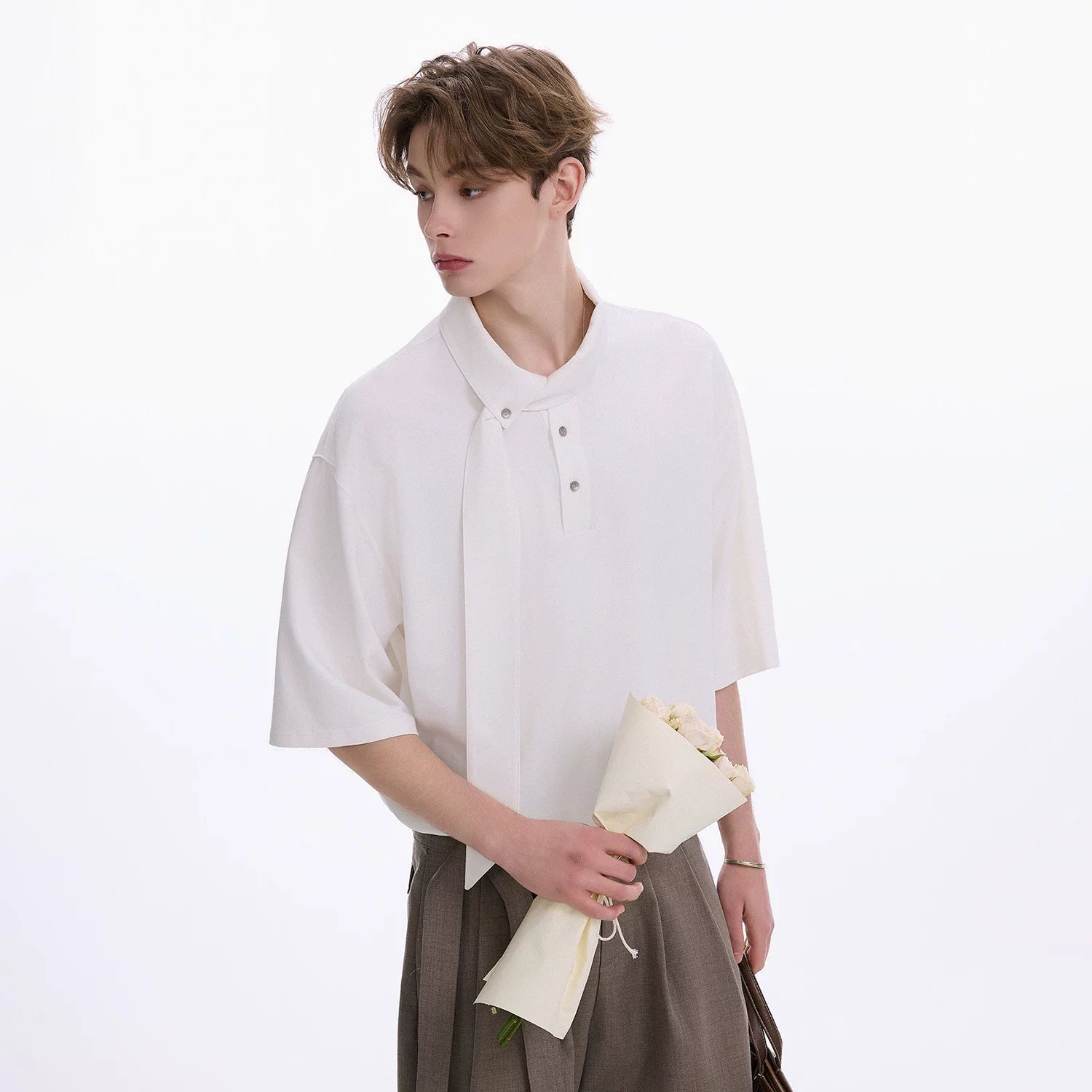 CHOR Casual Neckline Streamer Versatile Lapel Shirt