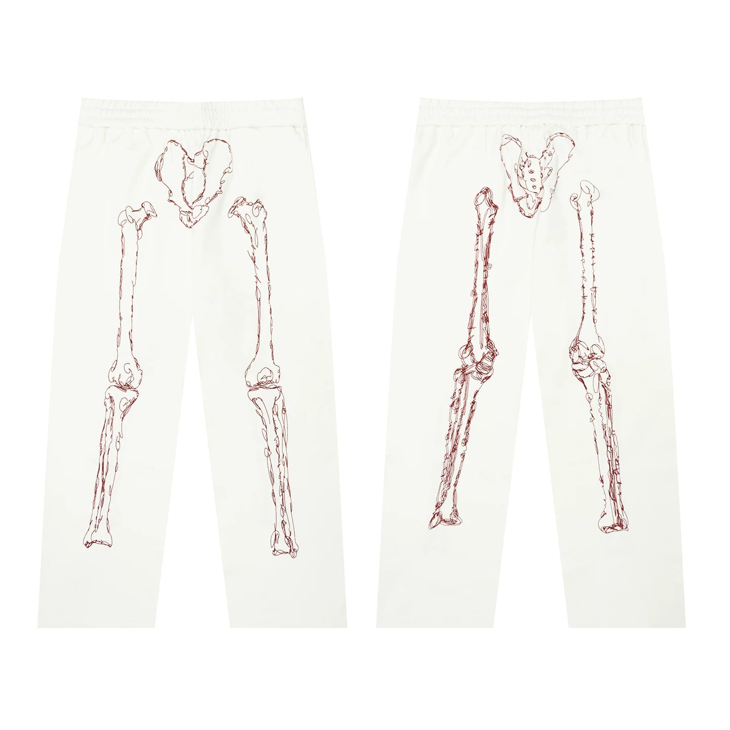 GRAF Casual Skeleton Embroidered Double Trousers