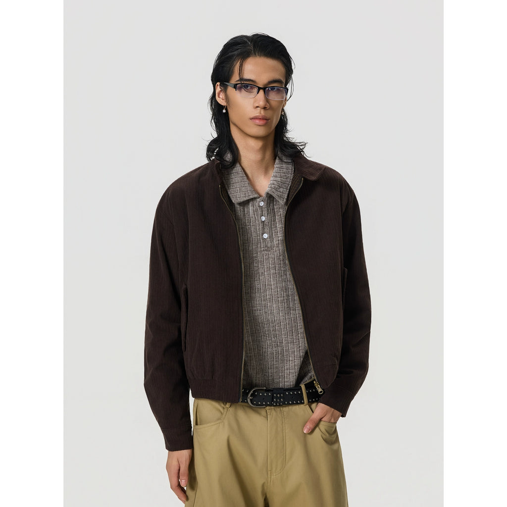 BTSG Corduroy Double Layer Short Wide Jacket
