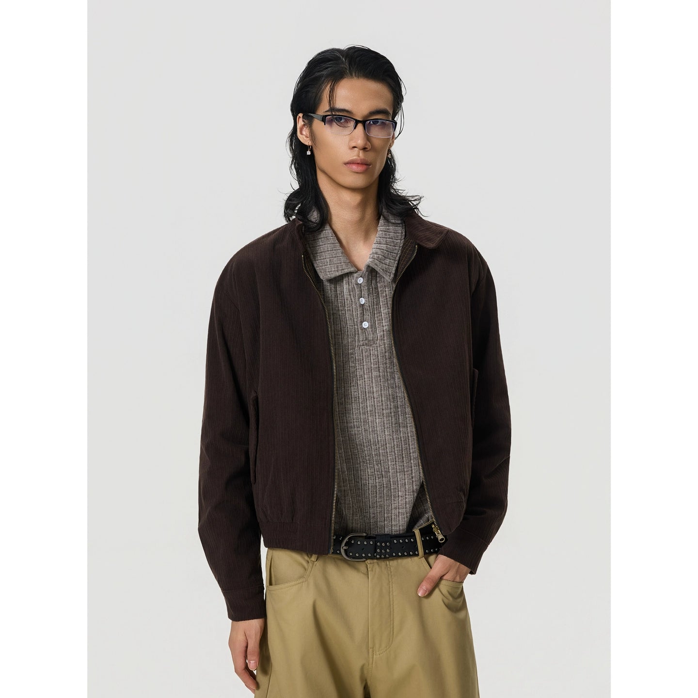 BTSG Corduroy Double Layer Short Wide Jacket