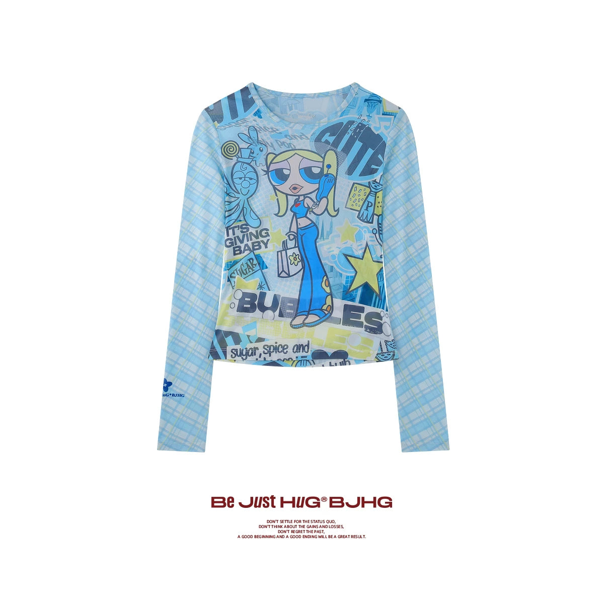 BJHG [Flying Girl Police Joint Name] Sweet and Cool Slim-fit Long Sleeve Blouse