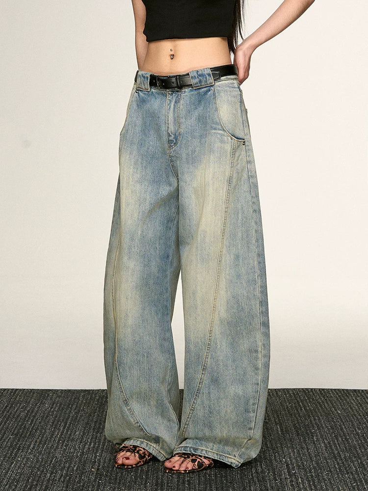 Aaisup Splicing Skinny Straight Pants Versatile Wide Leg Pants