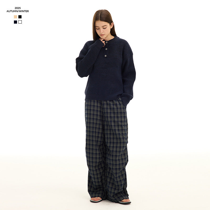 UNF Casual Waffle Knitted Sweater