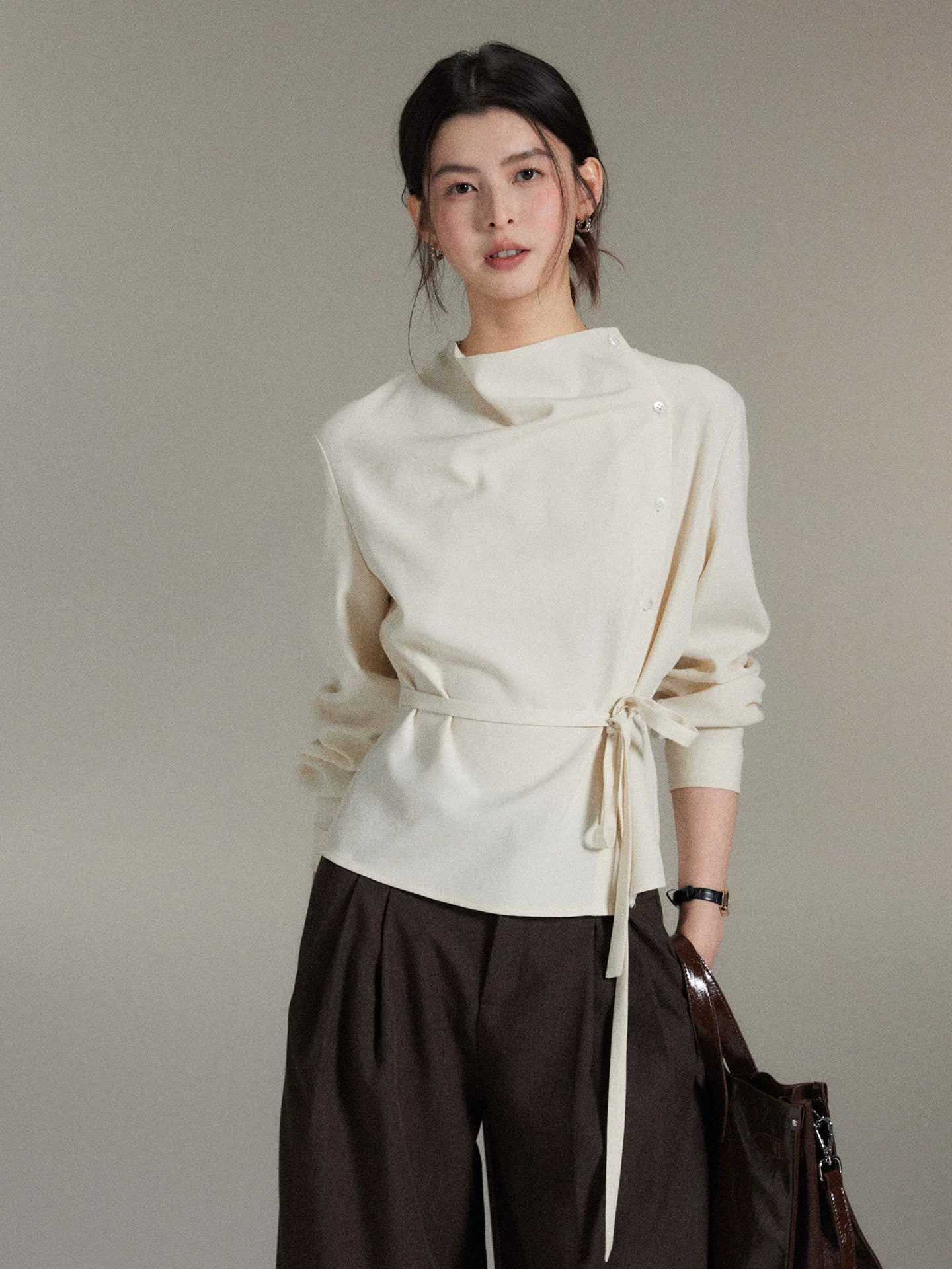 TYANG Simple Strap Waist High-end Shirt