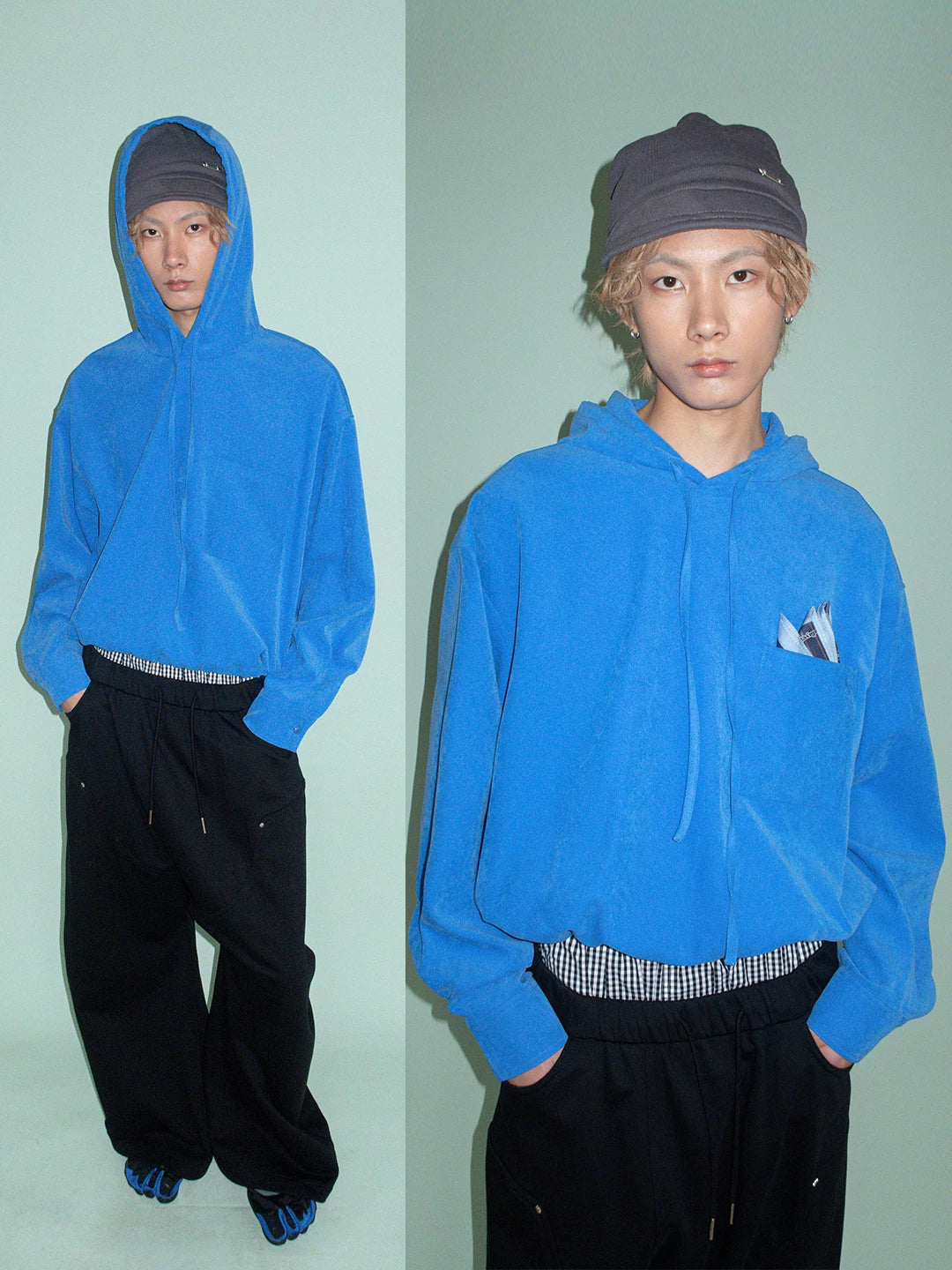 FUNKYFUN Loose Short Hooded Sweater Jacket