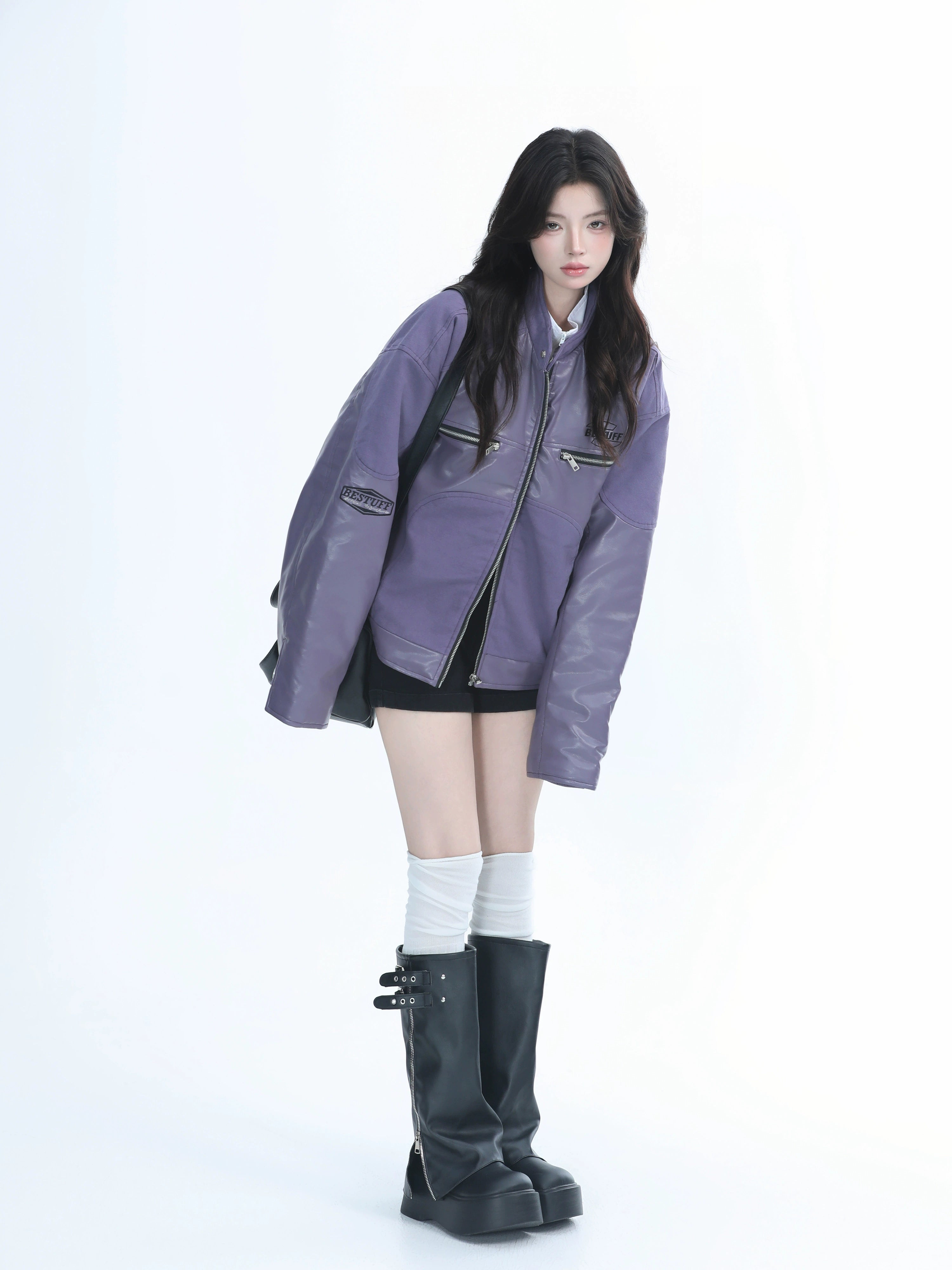Zuocisankon Vintage Thickened Leather Jacket